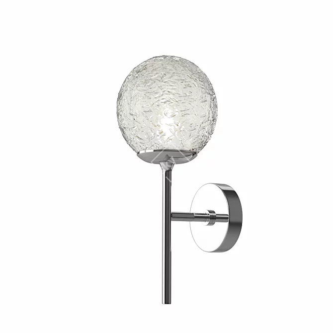 Modern Chrome Glass Sconce 3D model image 1