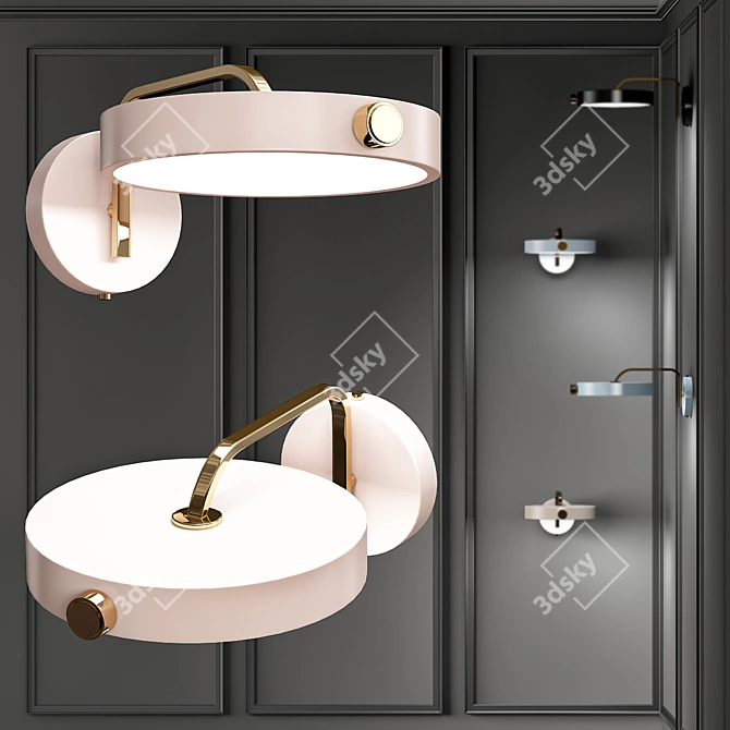 Sleek Tavis Wall Lamp 3D model image 1