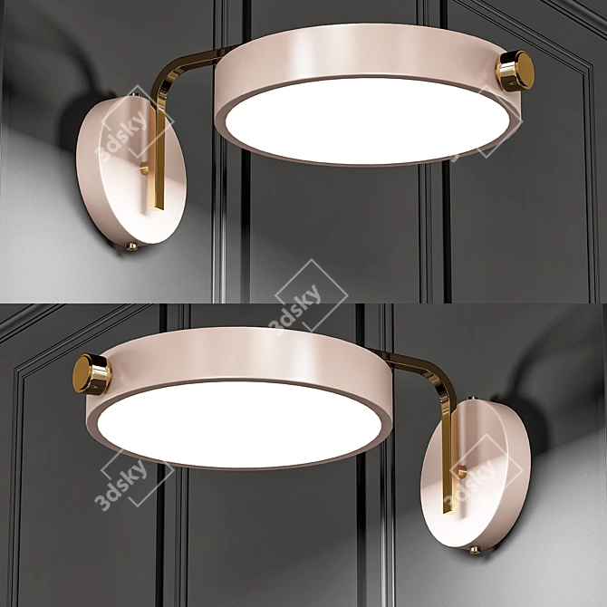 Sleek Tavis Wall Lamp 3D model image 2