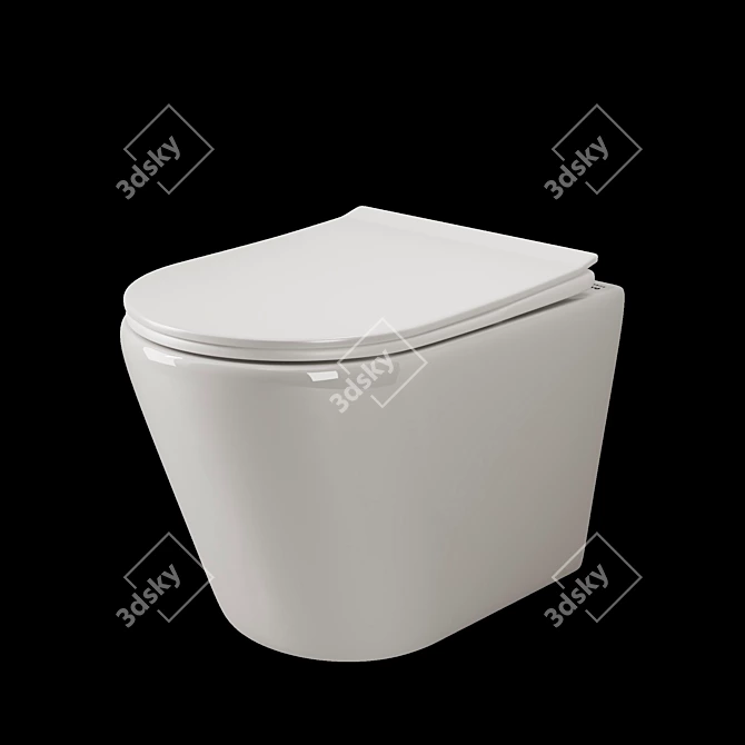 Sleek Wall-hung Toilet - Ceramica Nova 3D model image 1