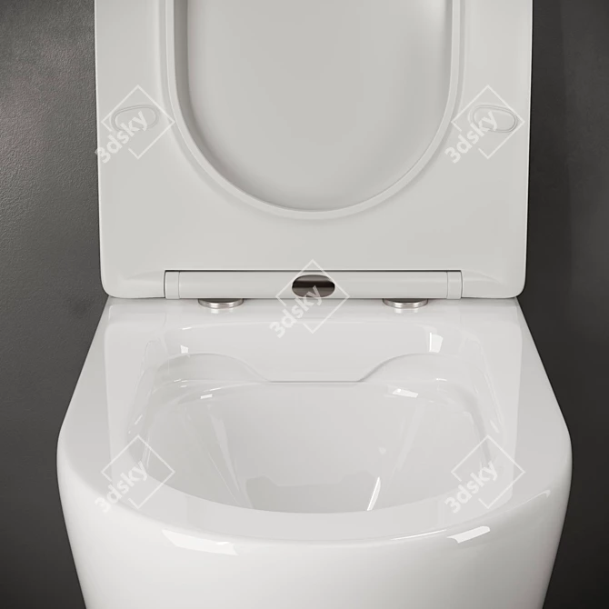 Sleek Wall-hung Toilet - Ceramica Nova 3D model image 4