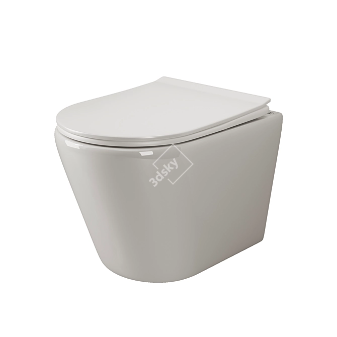 Sleek Wall-hung Toilet - Ceramica Nova 3D model image 5