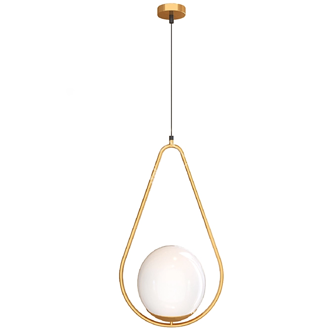 Globo Pendant Lamp: Golden Metal, Glass Shades 3D model image 1