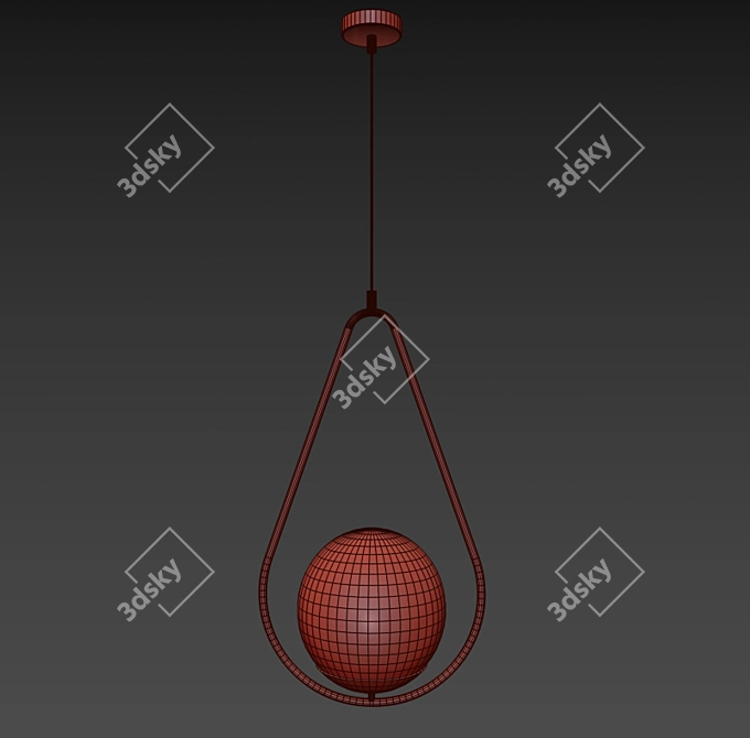 Globo Pendant Lamp: Golden Metal, Glass Shades 3D model image 2