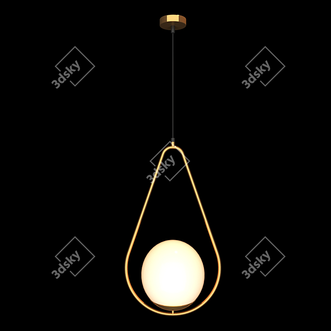 Globo Pendant Lamp: Golden Metal, Glass Shades 3D model image 3