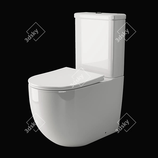 Elegant Mia CN1801 Floor Toilet 3D model image 1