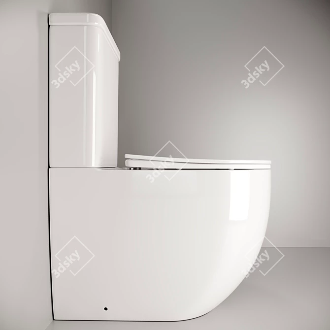 Elegant Mia CN1801 Floor Toilet 3D model image 3