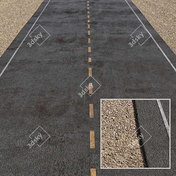 High-Quality Road Asphalt 3D model image 6