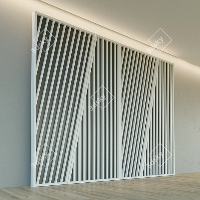 Modern 3D Wall Panel - Easy Install 3D model image 2