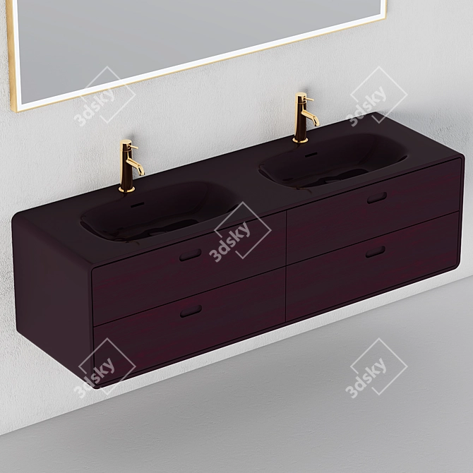 Modern Bathroom Cabinet Set 3D model image 2