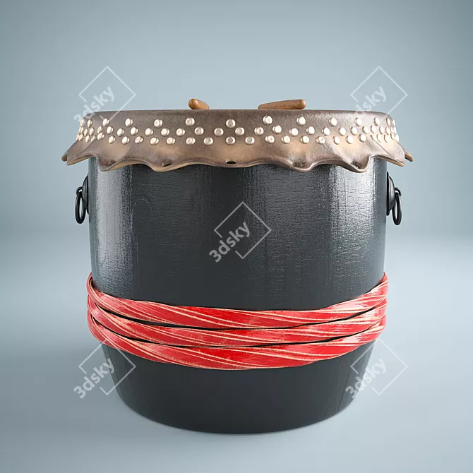 Dragon Dance Drum: PBR Edition 3D model image 2