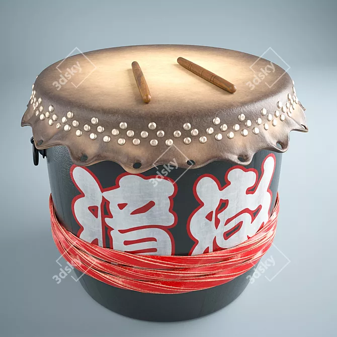 Dragon Dance Drum: PBR Edition 3D model image 3