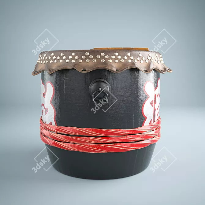 Dragon Dance Drum: PBR Edition 3D model image 4