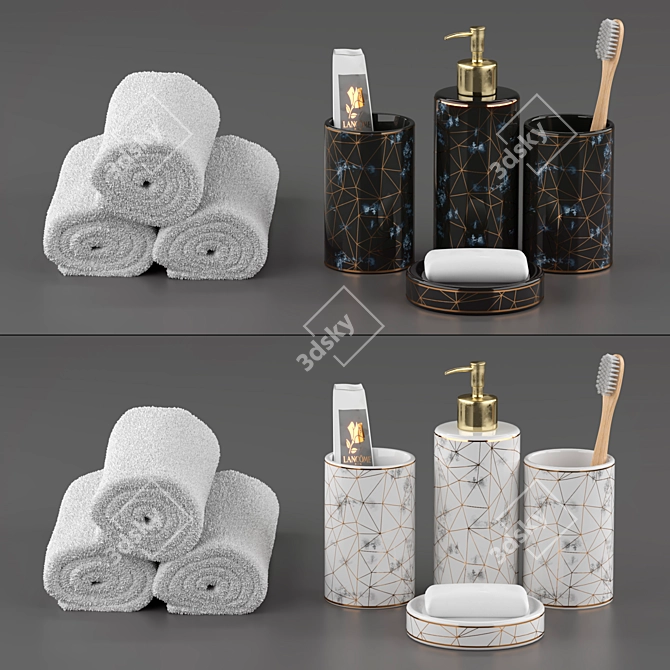 Title: Loft-Style Bathroom Accessories 3D model image 1