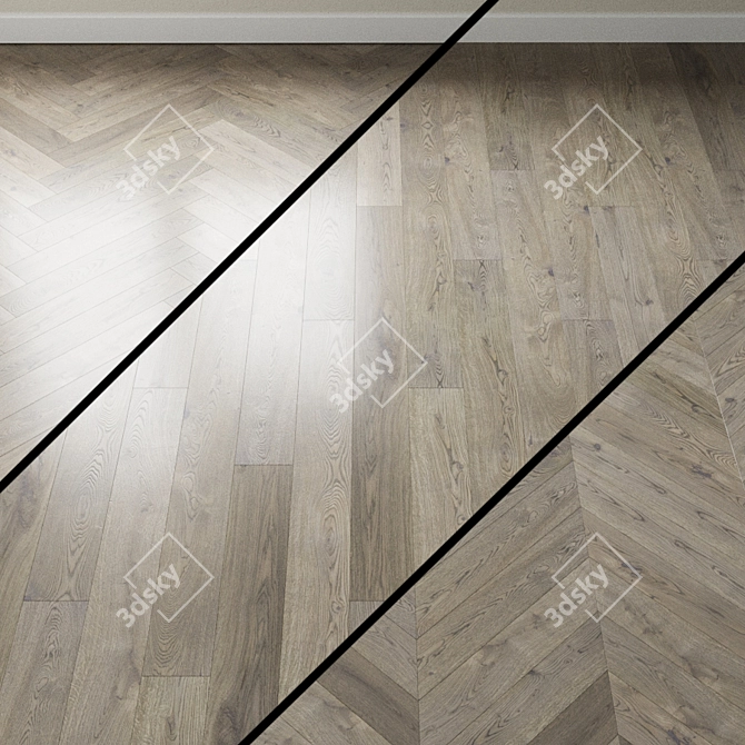 Rocky Reef Gray Oak Parquet 3D model image 1