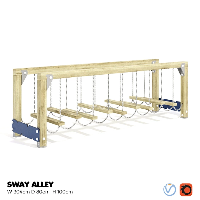 Kompan Sway Alley: Innovative Playground Equipment 3D model image 1