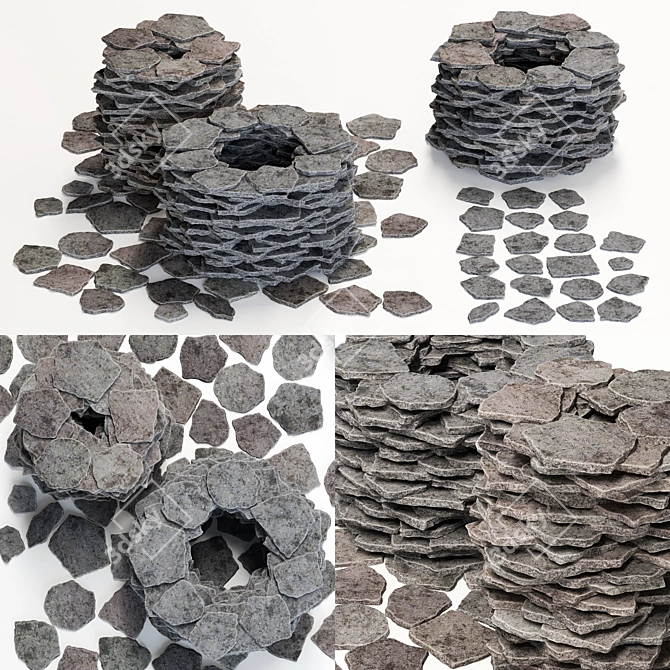 Rock Road Tile Texture 3D model image 2