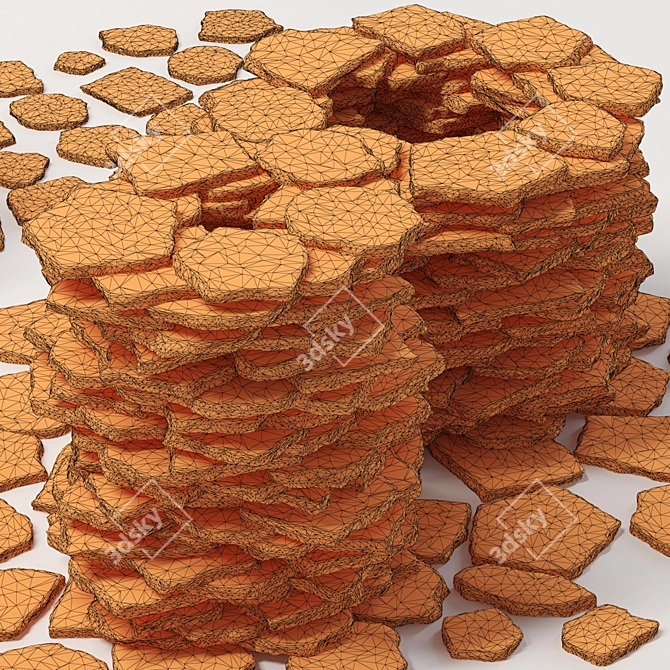 Rock Road Tile Texture 3D model image 5