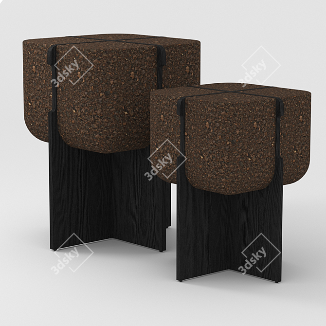 Contemporary Cork Chair: Bolota Quad 3D model image 2