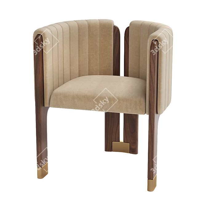 Elegant Upholstered Dining Chair 3D model image 1