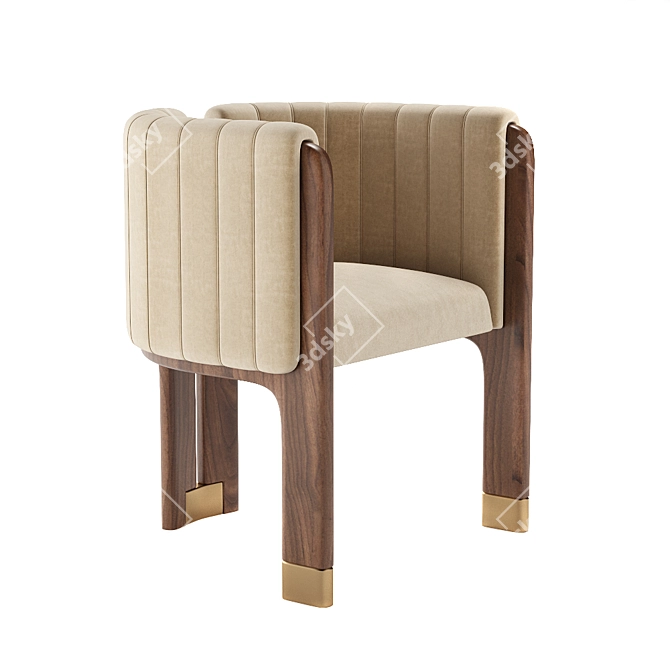 Elegant Upholstered Dining Chair 3D model image 3