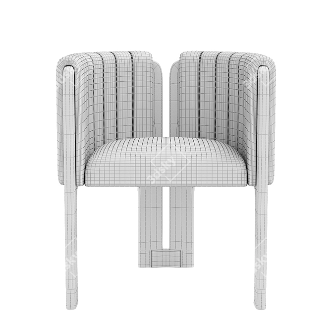 Elegant Upholstered Dining Chair 3D model image 4