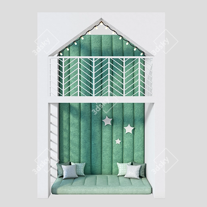 Luxury Dream Bedroom Set - 2000x900mm 3D model image 1