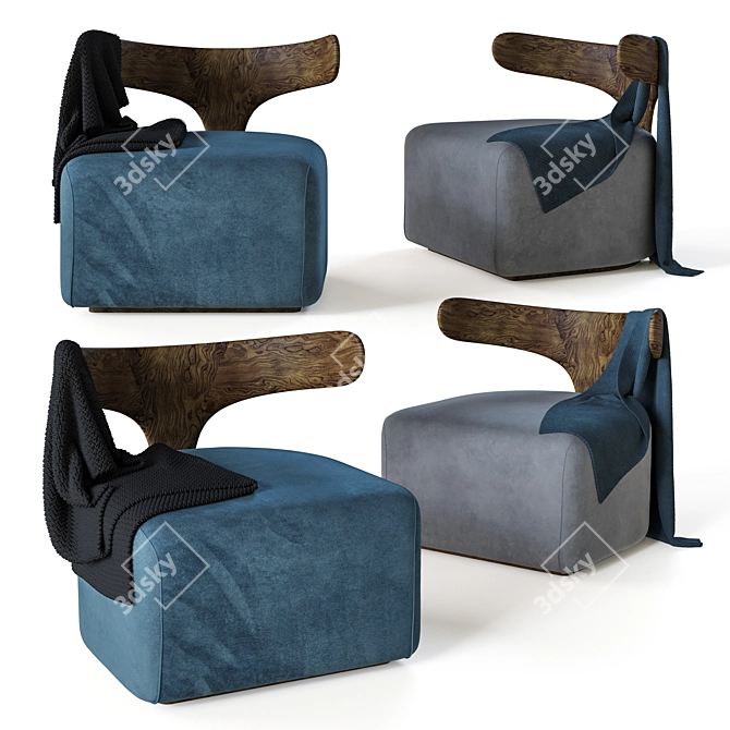 Whale Tail Armchair: Morelato Moby Dick 3D model image 1