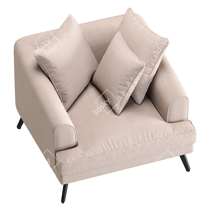 Natural Mylo Armchair: Contemporary Comfort 3D model image 3