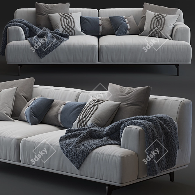 Luxury Poliform Tribeca Sofa 3D model image 2