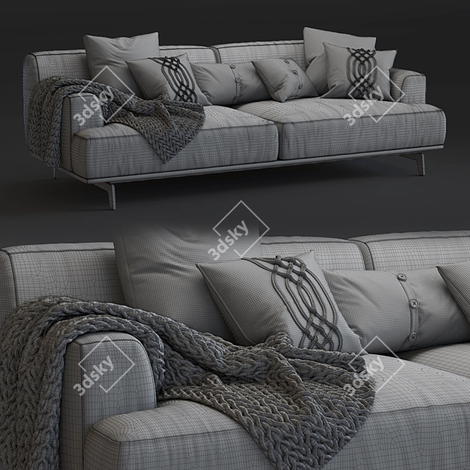 Luxury Poliform Tribeca Sofa 3D model image 3