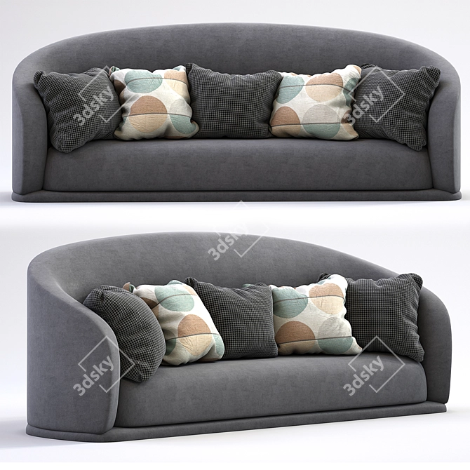 Anderson Gray-White Sofa 3D model image 1