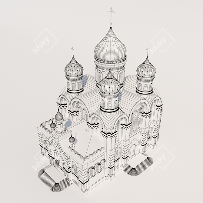 Transfiguration Cathedral. Monastery of St. Nicholas 3D model image 7