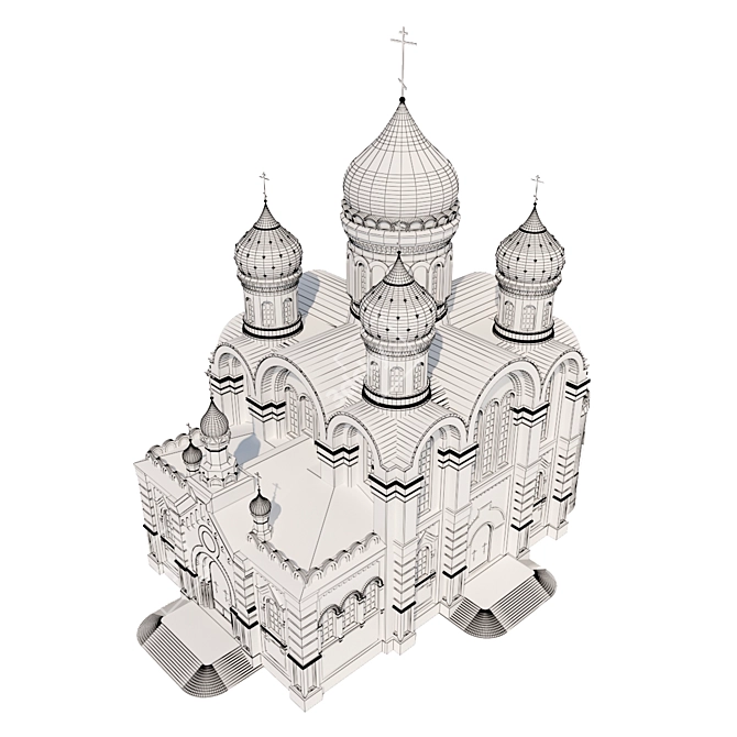 Transfiguration Cathedral. Monastery of St. Nicholas 3D model image 11