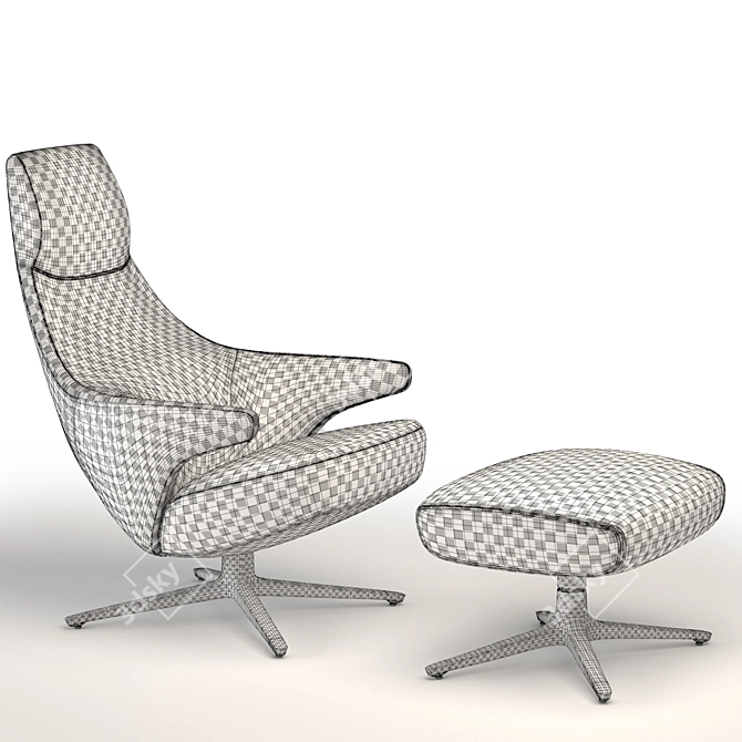 Elegant Italian Armchair Jay Lounge 3D model image 5