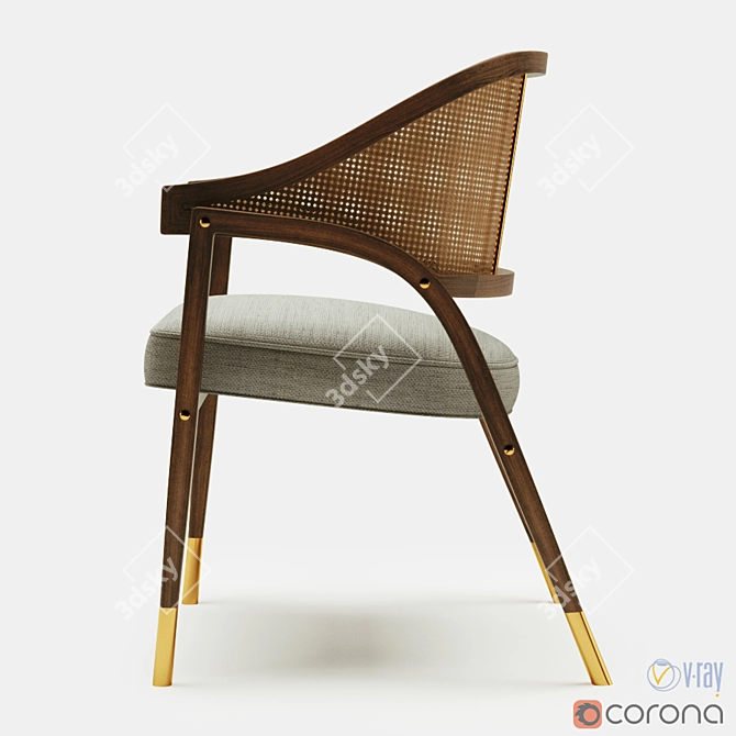 Elegant Ben Whistler Mantua Chair 3D model image 3