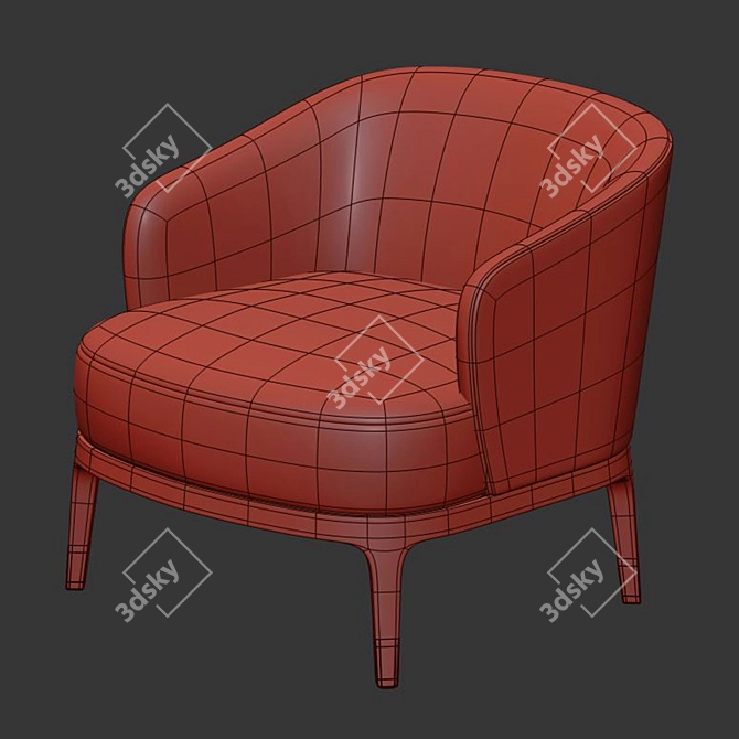 Elegant Lungotevere Armchair: Modern Design 3D model image 4