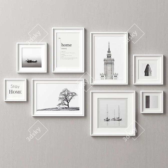  Versatile Frames Set - 8 Sizes & 5 Colors 3D model image 2