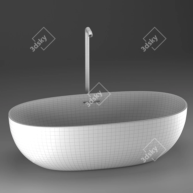 Modern Neutra XL Freestanding Bathtub 3D model image 2