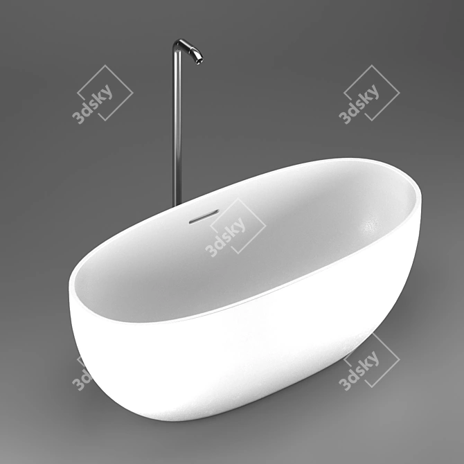 Modern Neutra XL Freestanding Bathtub 3D model image 3