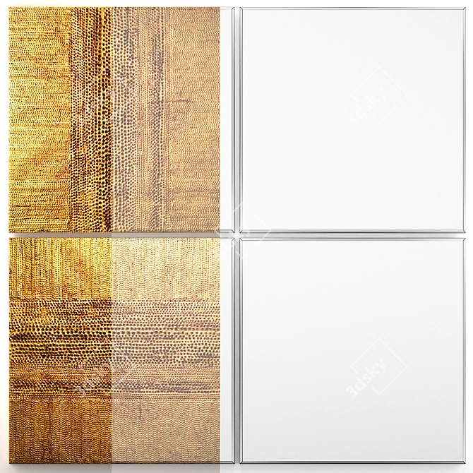 Luxury Golden Wall Art Collection 3D model image 4