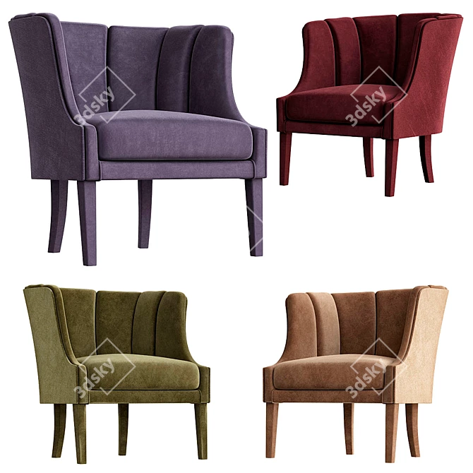 Velvet Armchair: BRABBU Begonia 3D model image 2