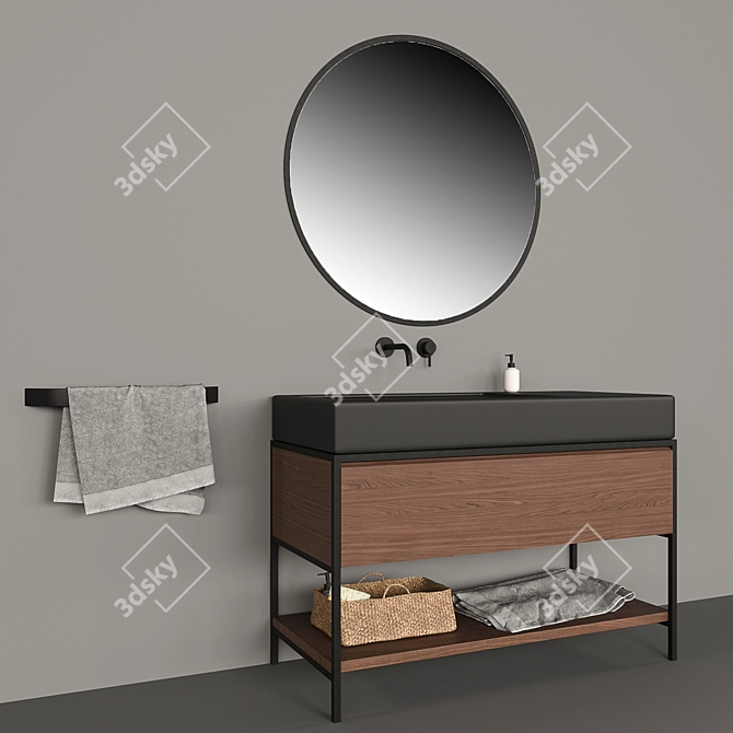 Elegant Elen Bathroom Furniture 3D model image 1