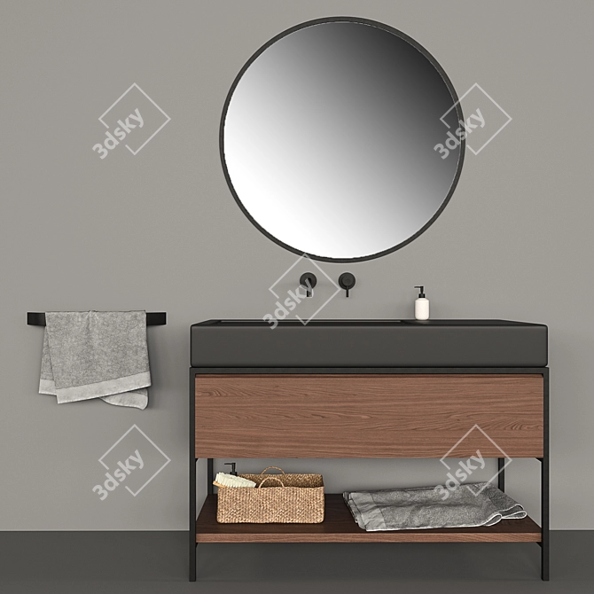 Elegant Elen Bathroom Furniture 3D model image 2