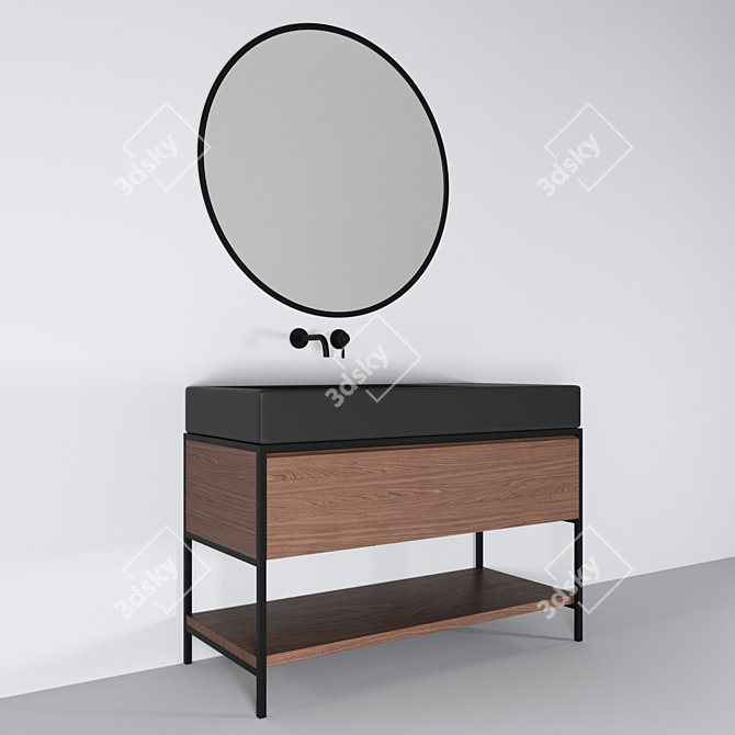 Elegant Elen Bathroom Furniture 3D model image 5