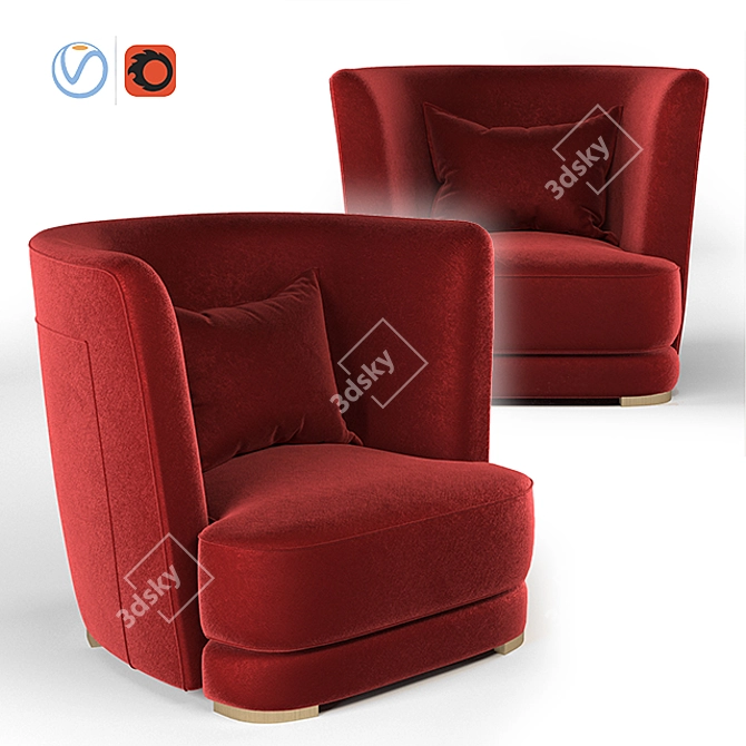 Elegant Frigerio Armchair 3D model image 1