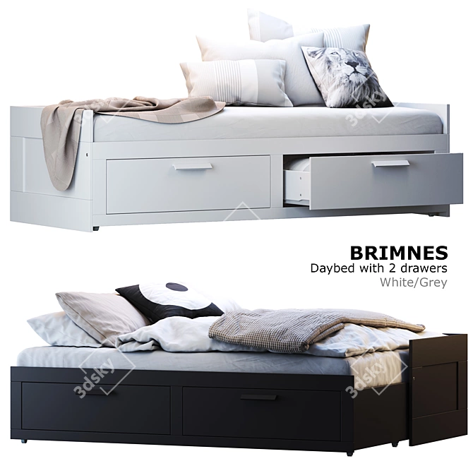 Versatile and Stylish: IKEA Brimnes Daybed 3D model image 1