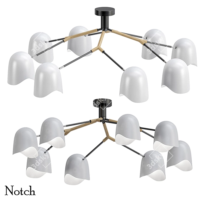 Modern Notche Design Lamp 3D model image 1