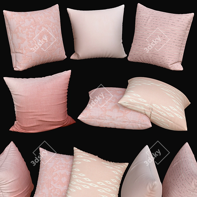 Elegant Cushions for Sofa 3D model image 1