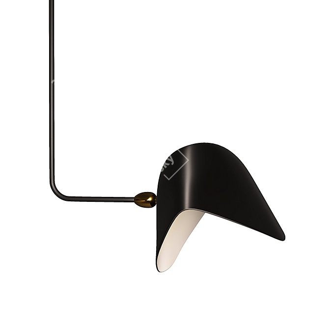 Sleek Serge Mouille Pendant Lamps 3D model image 2